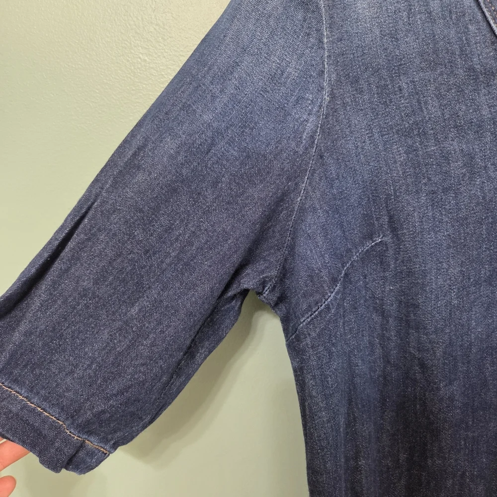 MOTHER The Tunic Dress Women's Large Coastal Denim Summer Resort Cruise - Picture 4 of 13
